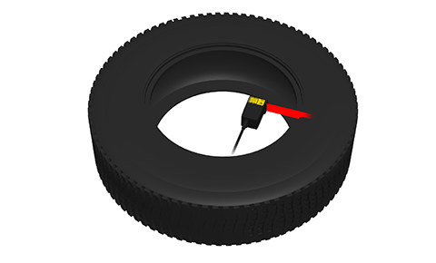 タイヤのリム部の形状検査