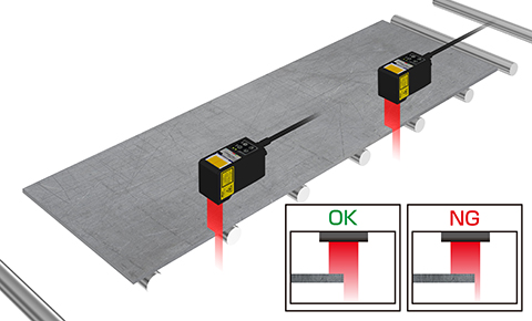 鋼板の位置ずれ検出 - 位置決め・アライメント - 金属 - 変位センサ