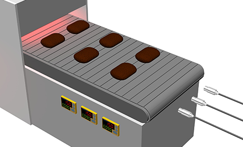 ハンバーグ焼き器の鉄板温度管理