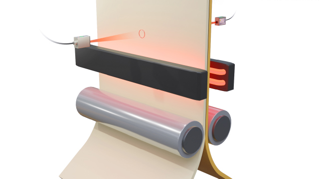 建材シート貼合せ工程での温度測定
